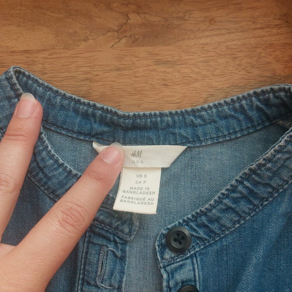 Feminine denim button down